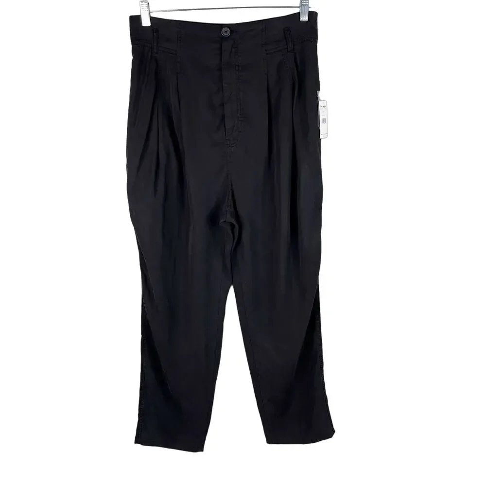 Free People Run Wild High Waist Balloon Pants Black 12 New